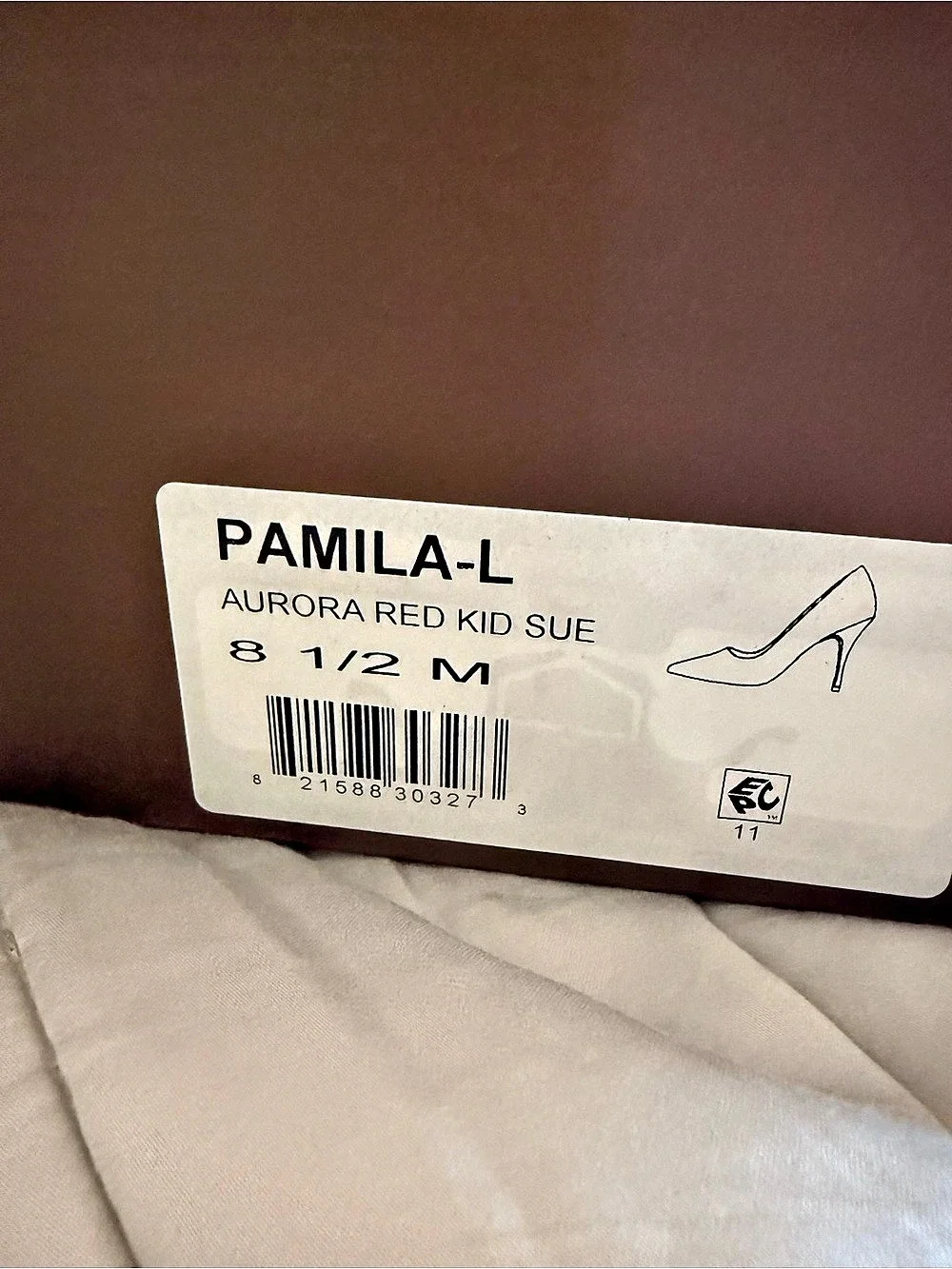 Paolo Aurora Red Studded Pointed Toe Pumps Size 8.5 NIB